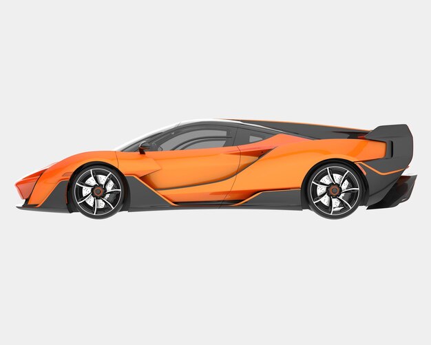 Voiture de sport isolée sur fond illustration de rendu 3d