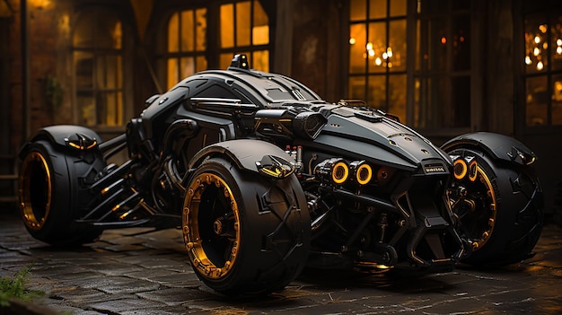 Une voiture de sport Mech Noire