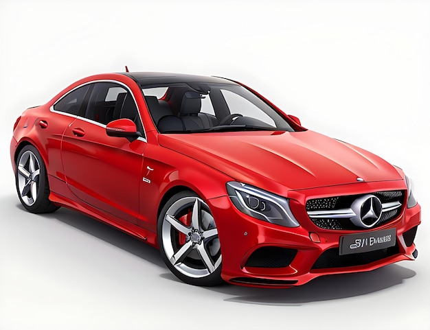 Une voiture de sport Mercedes rouge.