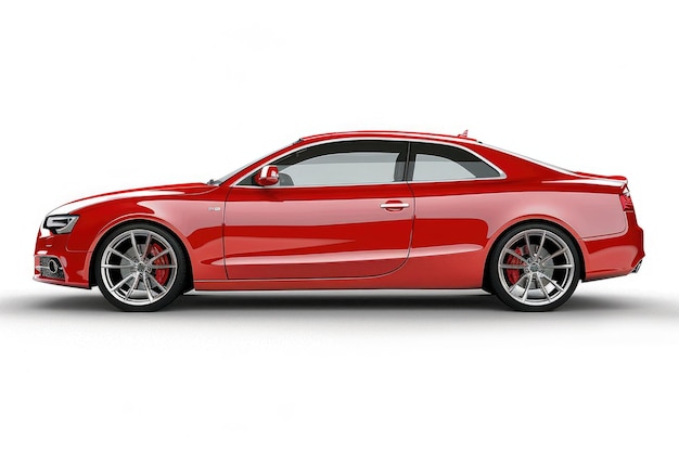 Photo une voiture de sport rouge vibrante sur un fond blanc propre idéale pour les concepts d'automobile ou de style de vie de luxe