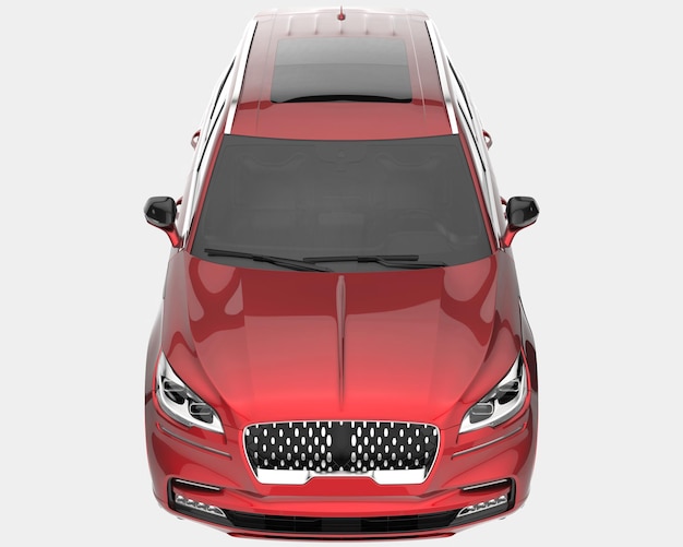 Voiture SUV réaliste isolée sur fond illustration de rendu 3d