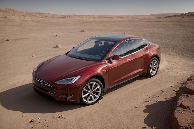 Voiture Tesla sur Mars