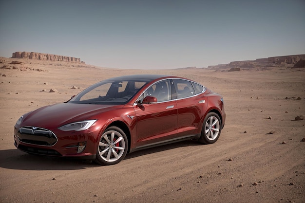 Voiture Tesla sur Mars