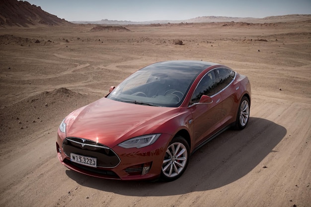 Voiture Tesla sur Mars