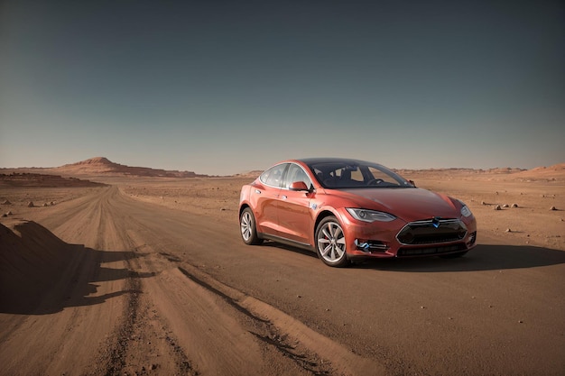 Voiture Tesla sur Mars