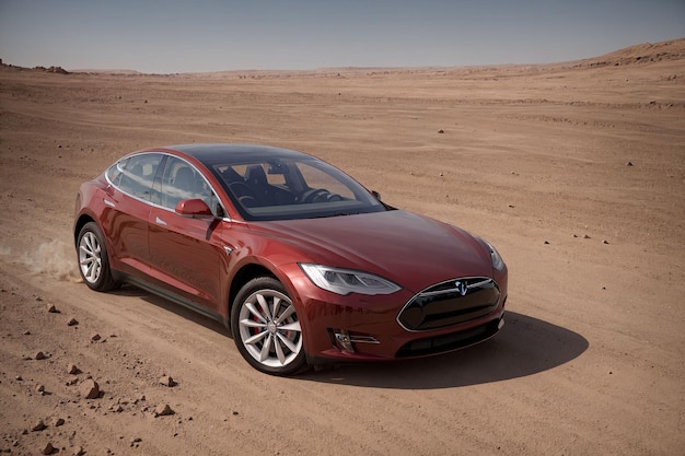 Voiture Tesla sur Mars