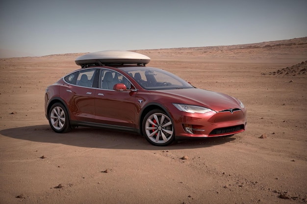 Voiture Tesla sur Mars