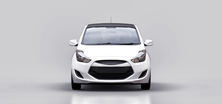 Photo voiture de ville blanche avec surface vierge