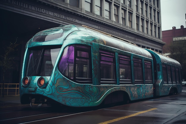 Voiture de ville de rue futuriste Générer Ai