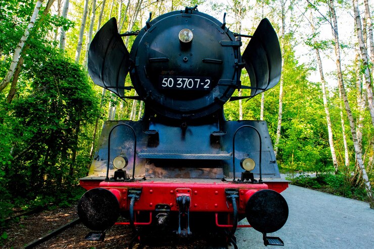Photo une voiture vintage dans la forêt.