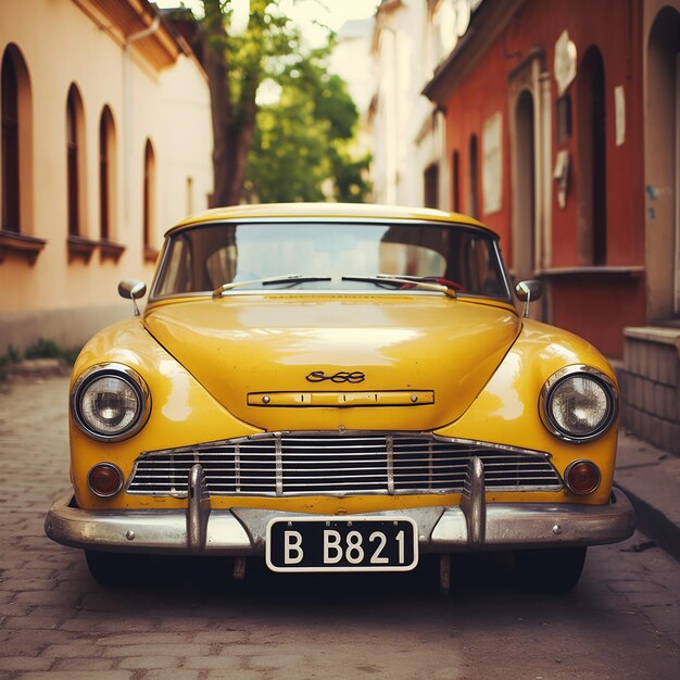 Photo une voiture vintage avec une plaque d'immatriculation jaune qui dit ba 816i