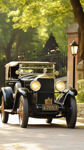 Photo une voiture vintage avec la plaque d'immatriculation numéro 37