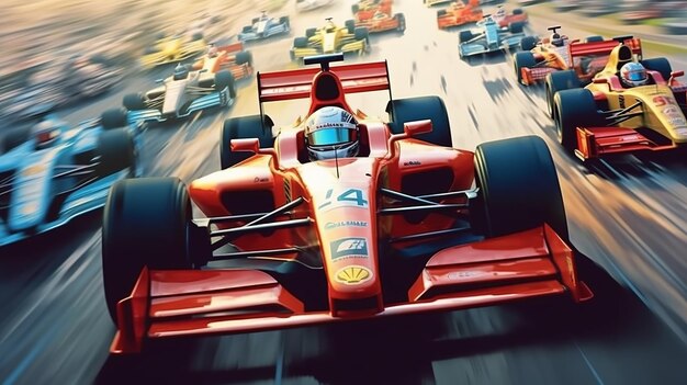 Photo les voitures de course de formule 1 ai générative