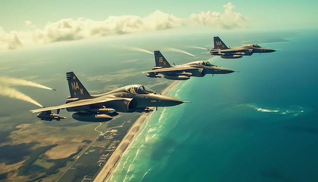 Vol de l'armée de l'air dans le ciel