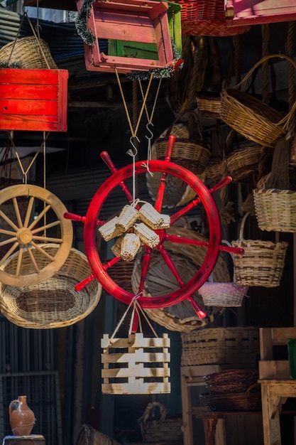 Volant d'un bateau à un bazar