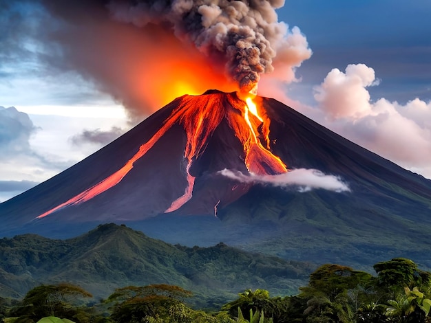 Volcan au Costa Rica généré par l'IA