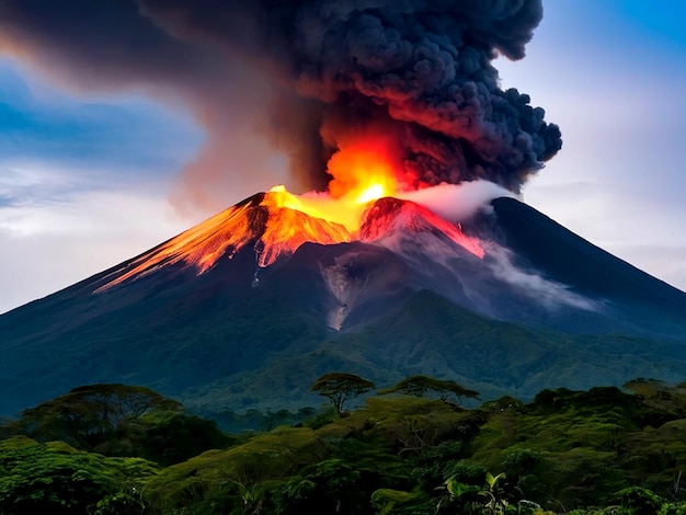 Photo volcan au costa rica généré par l'ia