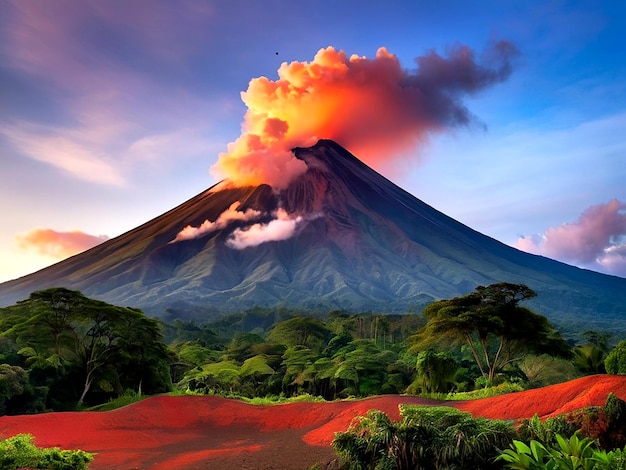 Photo volcan au costa rica généré par l'ia