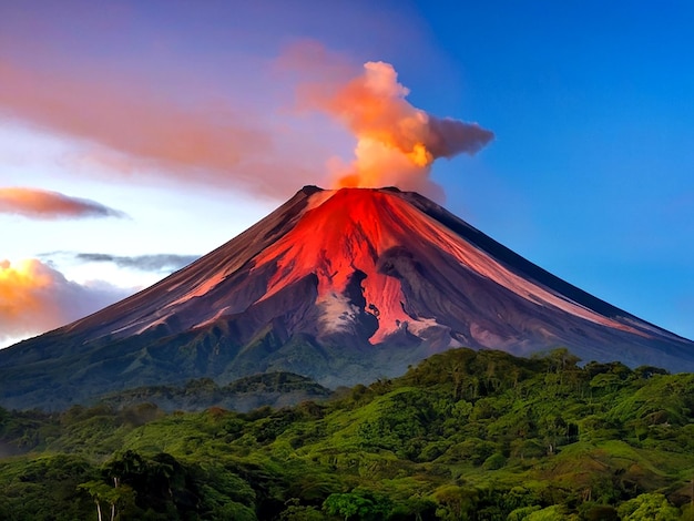 Photo volcan au costa rica généré par l'ia