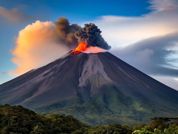 Photo volcan au costa rica généré par l'ia