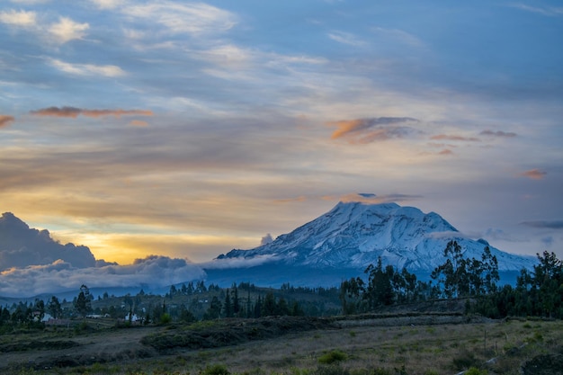 Volcan Chimborazo la montagne la plus importante d'Equateur dans la cordillère des Andes