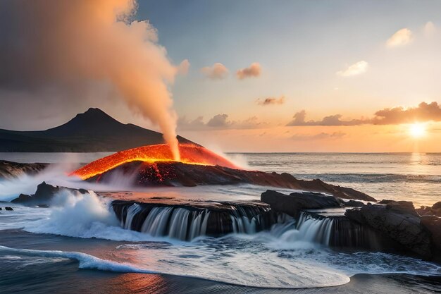 Photo le volcan est le plus grand volcan.