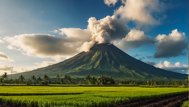 Photo le volcan mayon aux philippines