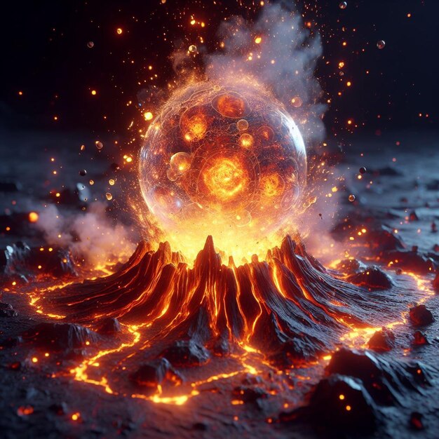 Photo le volcan qui s'écoule