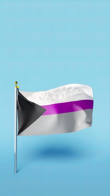 Photo volets de drapeau de fierté demisexuelle sur fond bleu vidéo verticale rendu 3d vertical