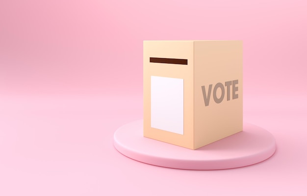 Votez à l'illustration 3D de l'urne