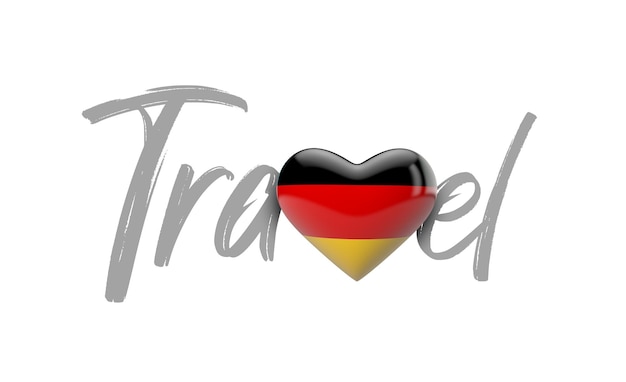 Photo voyage allemagne amour coeur drapeau d rendu