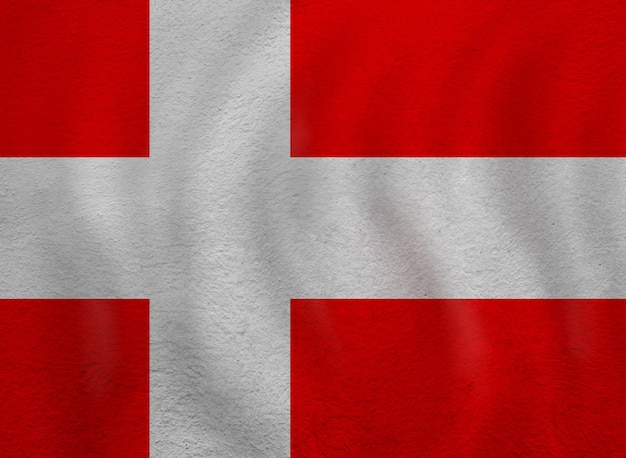Voyage et apprenez le concept de la langue danoise avec le drapeau du Danemark en arrière-plan