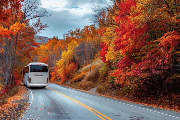 Voyage en bus d'automne