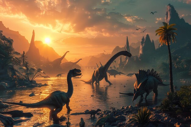 Photo voyage dans le paradis primitif des dinosaures