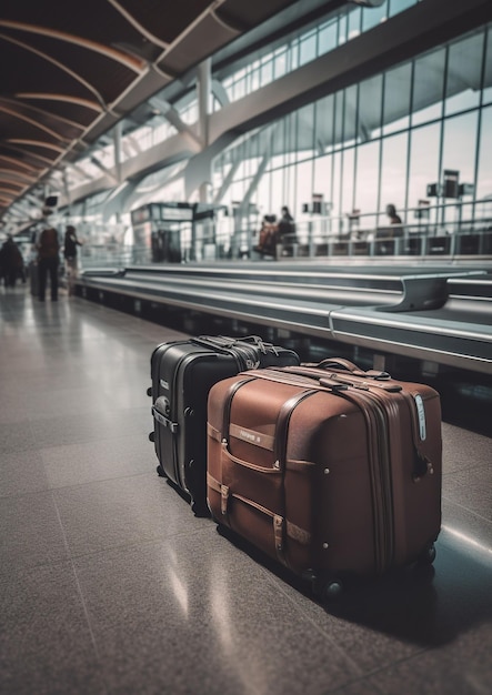 Voyage du voyageur Explorez le monde avec des bagages dans une IA générative d'aéroport