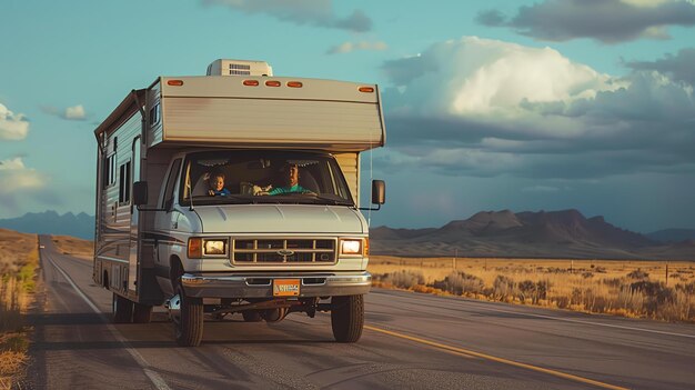 Voyage en famille dans un véhicule de loisirs