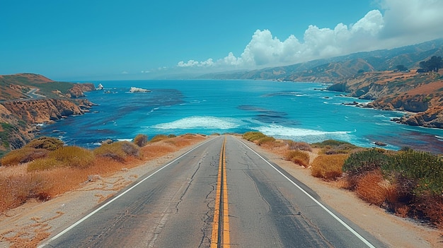 Photo un voyage panoramique le long de la côte sinueuse