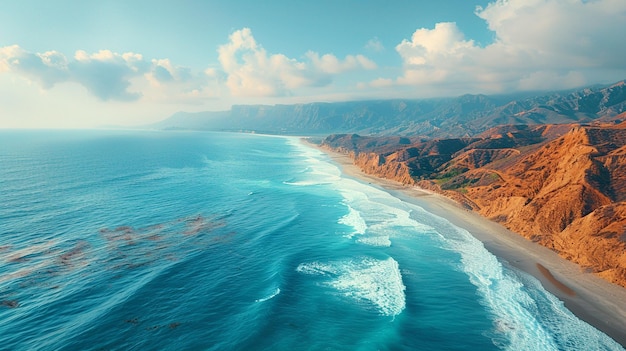 Photo un voyage panoramique le long de la côte sinueuse