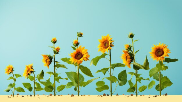 Le voyage d'une plante de tournesol