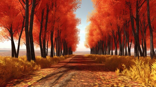 Photo un voyage à travers la campagne colorée en automne