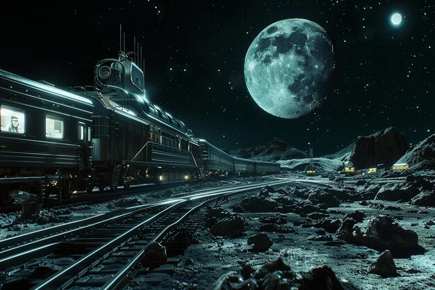 Voyage à travers le terminal Cosmos Cruiser une lune générative ai