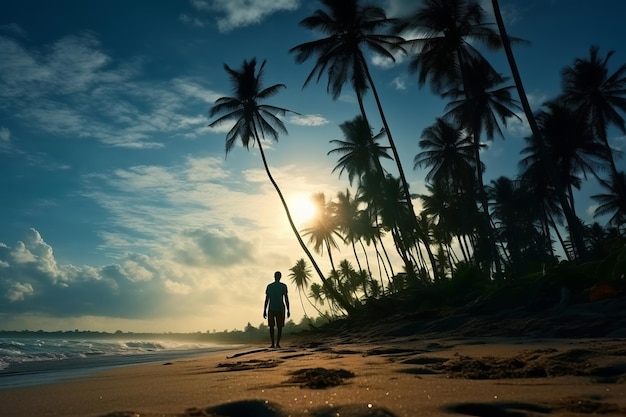 Voyage tropical océan eau ciel soleil plage coucher de soleil vacances d'été mer nature