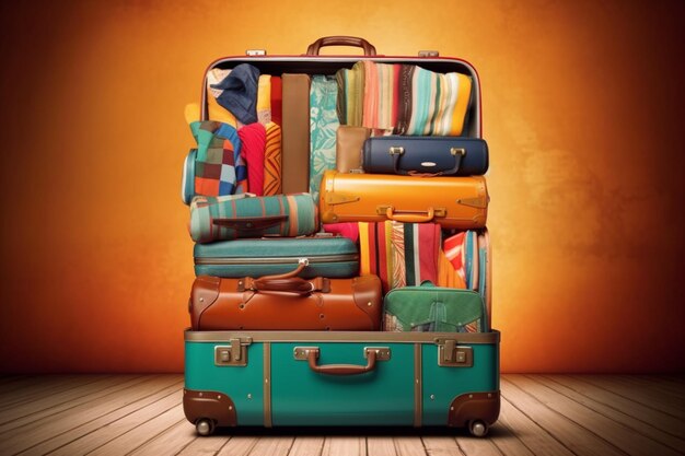 Voyage de valise de voyage coloré