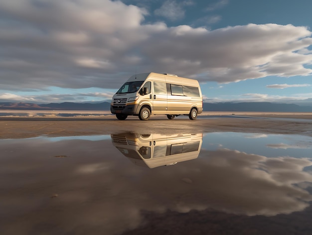 Photo voyageurs seuls dans un van vie dans un van ai génératif