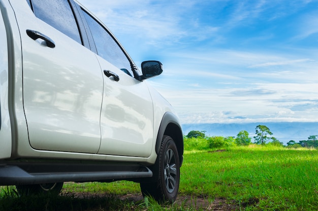 Voyagez En Voiture Dans La Nature, Forêt Tropicale Rurale En été.