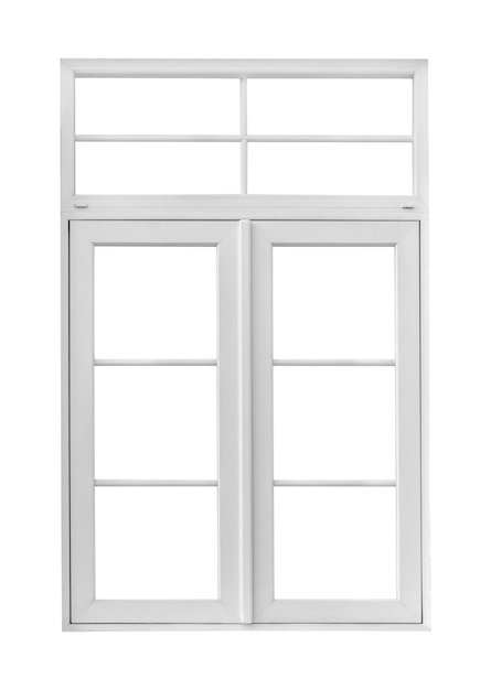 Vrai cadre de fenêtre de maison vintage isolé sur fond blanc