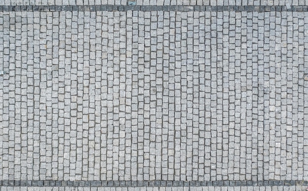 Photo vue aérienne de l'allée de briques de granit