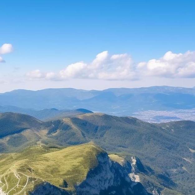 vue aérienne des Alpes dinariques à Gusinje