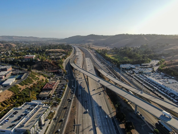 Vue aérienne de l'autoroute de San Diego Autoroutes du sud de la Californie USA