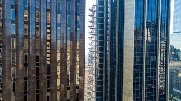 Vue aérienne de l'avenue Paulista à Sao Paulo SP Avenue principale de la capitale dimanche sans voitures avec des passants dans la rue